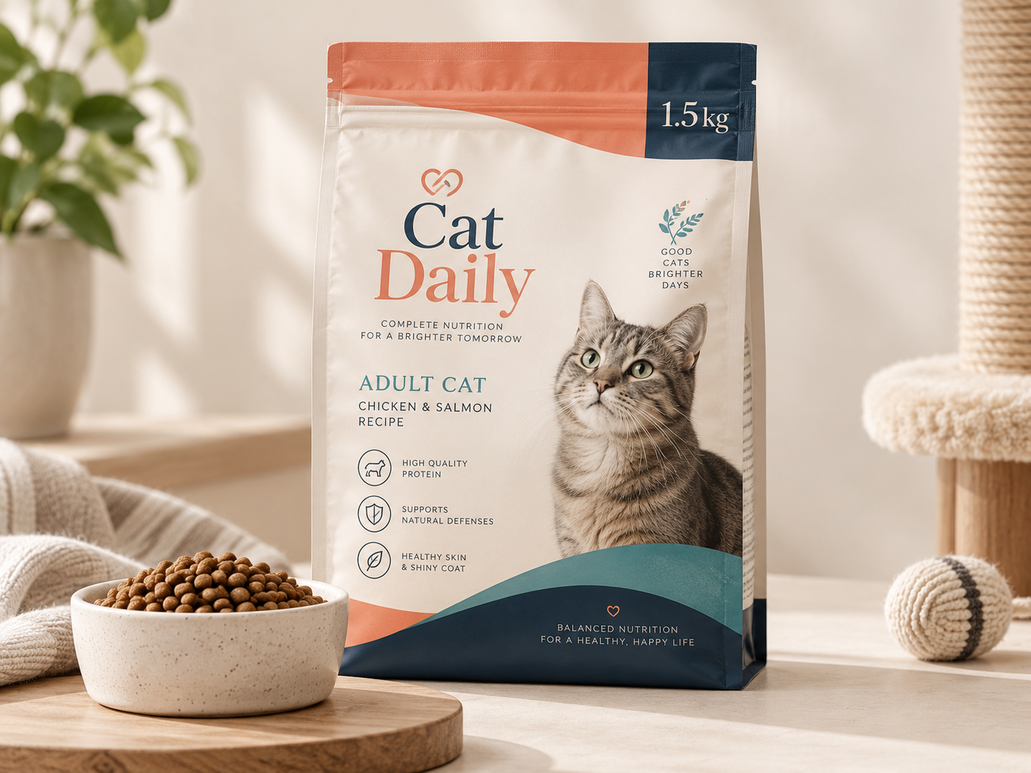 Сухой корм Cat Daily для взрослых кошек 1,5 кг